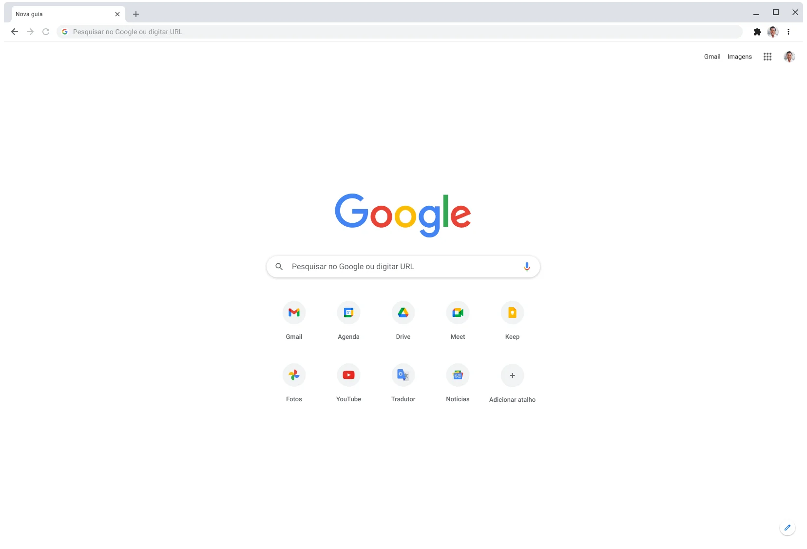 Janela do navegador Chrome exibindo o Google.com.