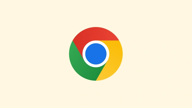 O logotipo de bola do Chrome em um plano de fundo amarelo.