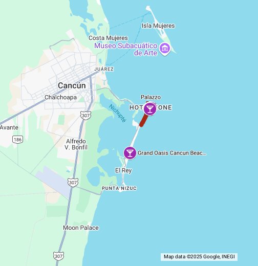 cancun google map